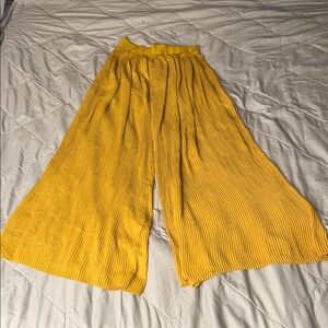 Vibrant Yellow Pleated Skirt